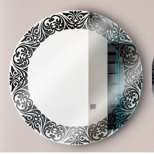 Camarotto wall mirror, circular mirror, fancy frame, venetian handicraft, home decoration, bathroom mirror, entrance mirror, classic style