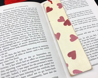 Custom Emma Bridgewater style wooden bookmark, available to order in a pattern of your choice. Vintage style bookmark, literacy gifts