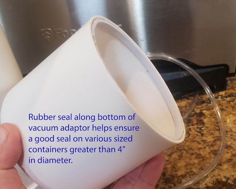 Vacuum Seal Jar Adapter PVC for Oversized Mason 1/2 Gallon, Gallon