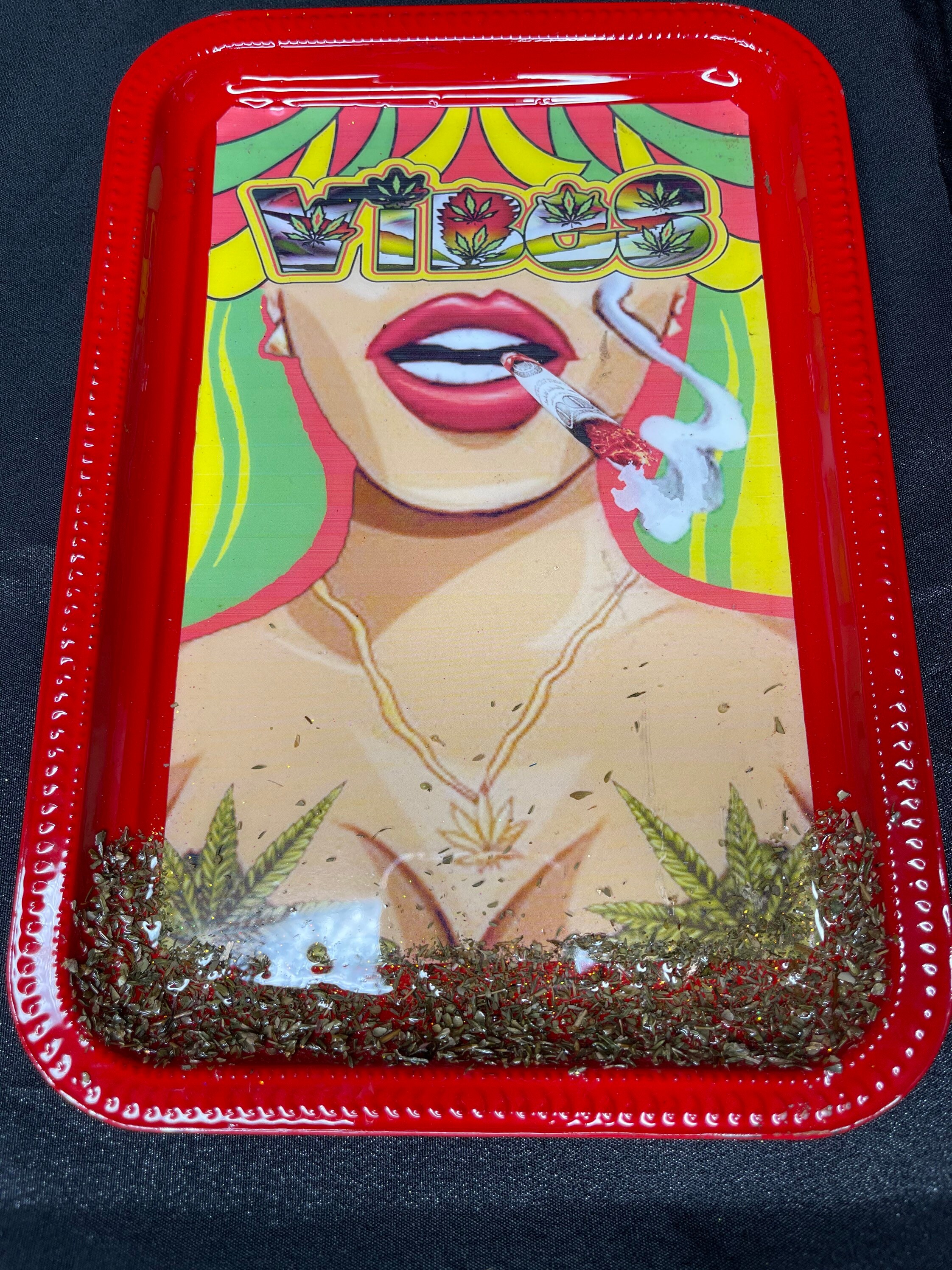 Good Vibes Rolling Tray 4/20 weed tray 3D tray resin Etsy