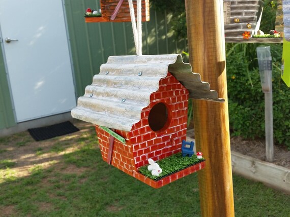 Red Brick Birdhouse Etsy