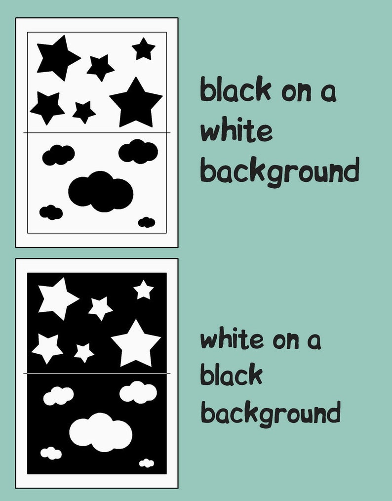 32 Black and White High Contrast Printable Cards for Baby | Etsy