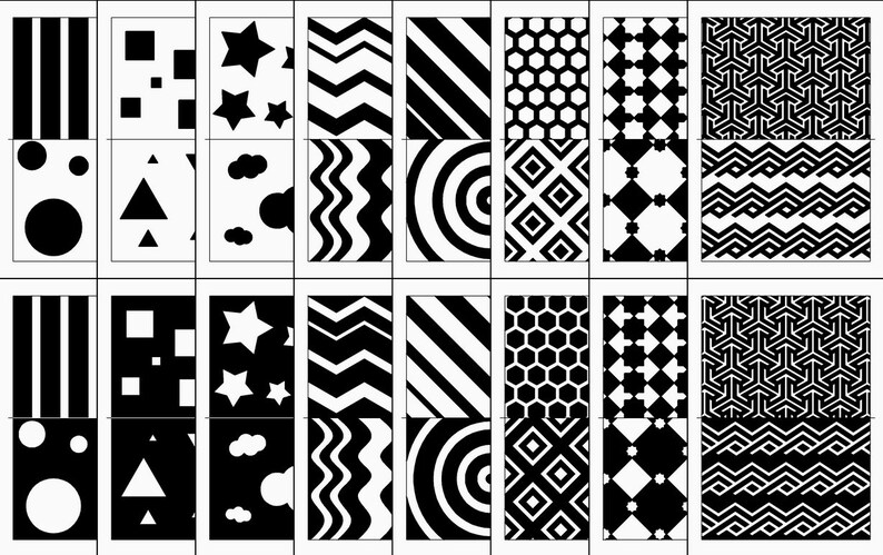 32 Black and White High Contrast Printable Cards for Baby | Etsy