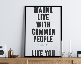 Common People Lyric Etsy Common People Lyric Etsy