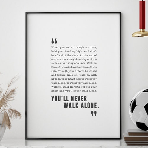 You Ll Never Walk Alone Liverpool Fc Poster Song Etsy Israel