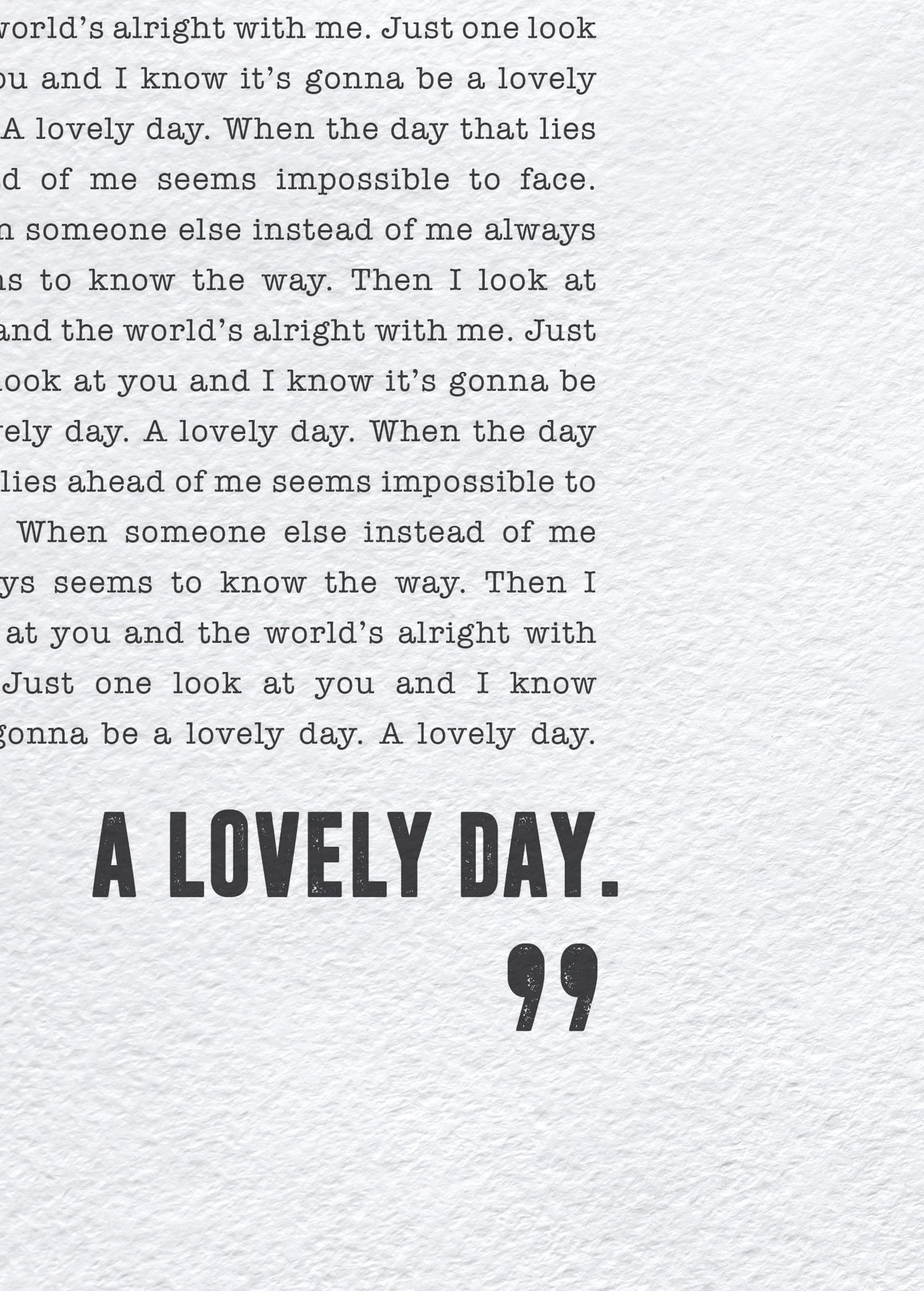 Lovely Day Bill Withers Poster Song Lyrics Print Etsy
