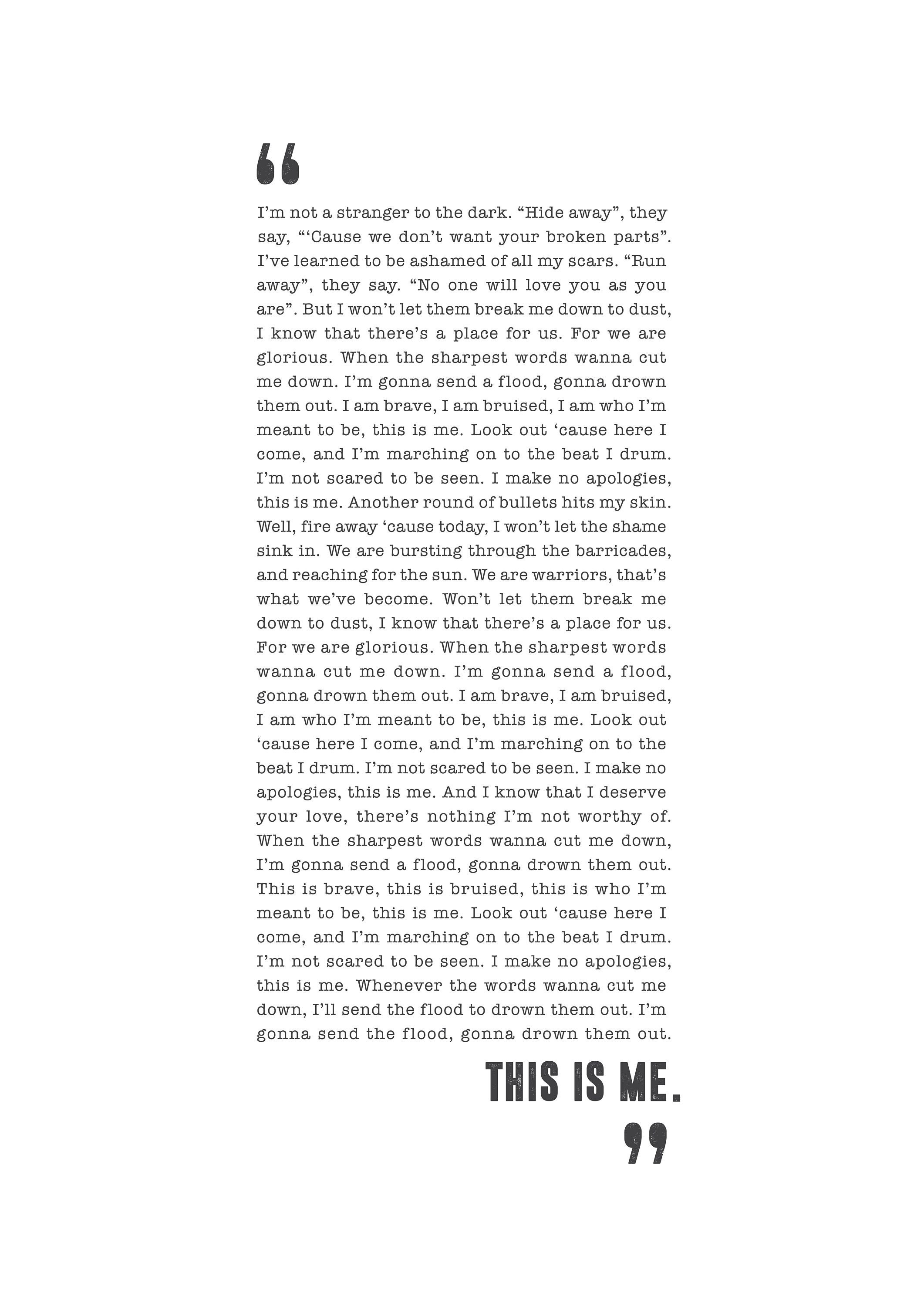 This Is Me Greatest Showman Poster Song Lyrics Print Etsy This Is Me Greatest Showman Poster Song Lyrics Print Etsy