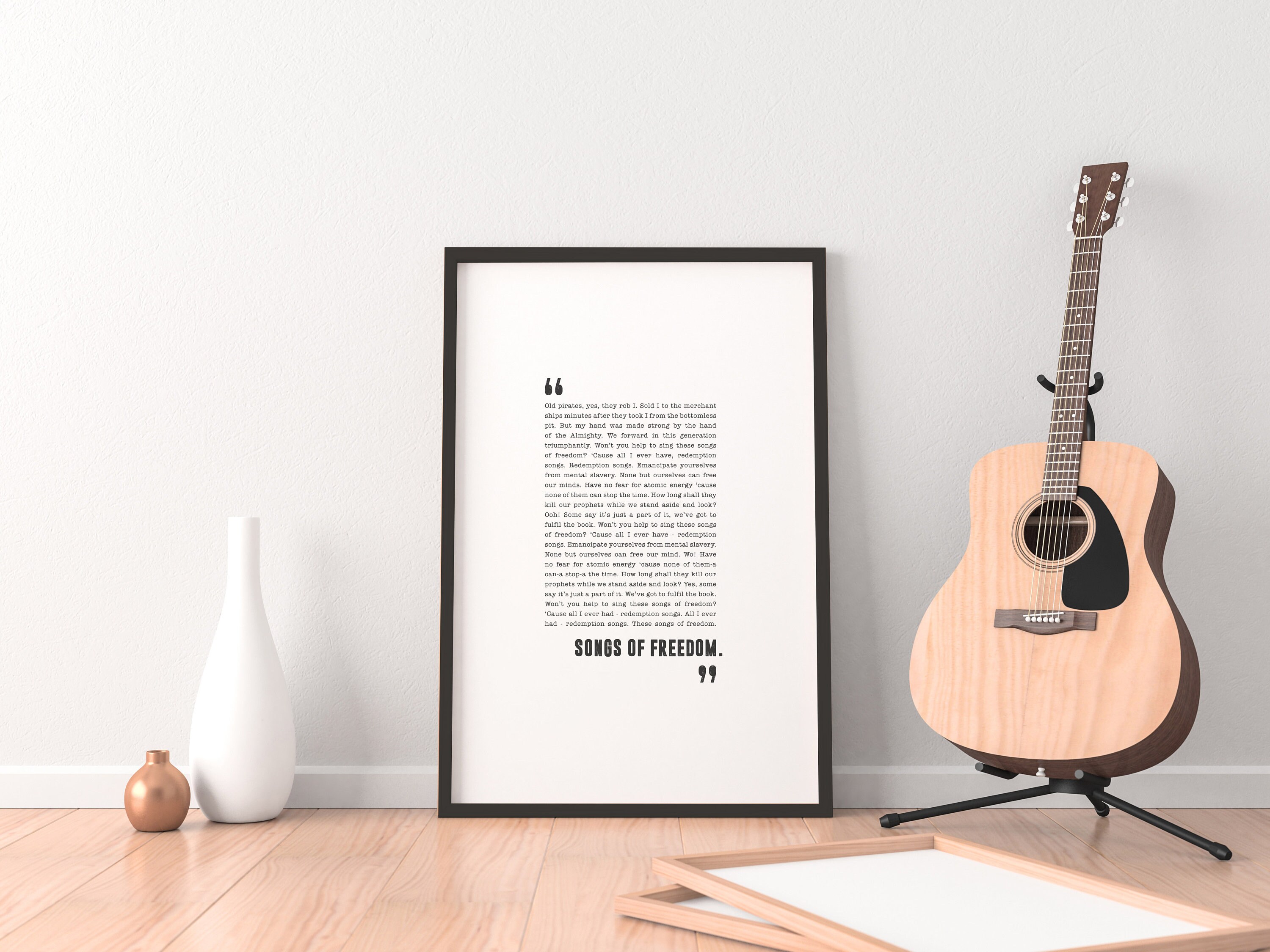 Redemption Song Bob Marley Poster Song Lyrics Print Etsy