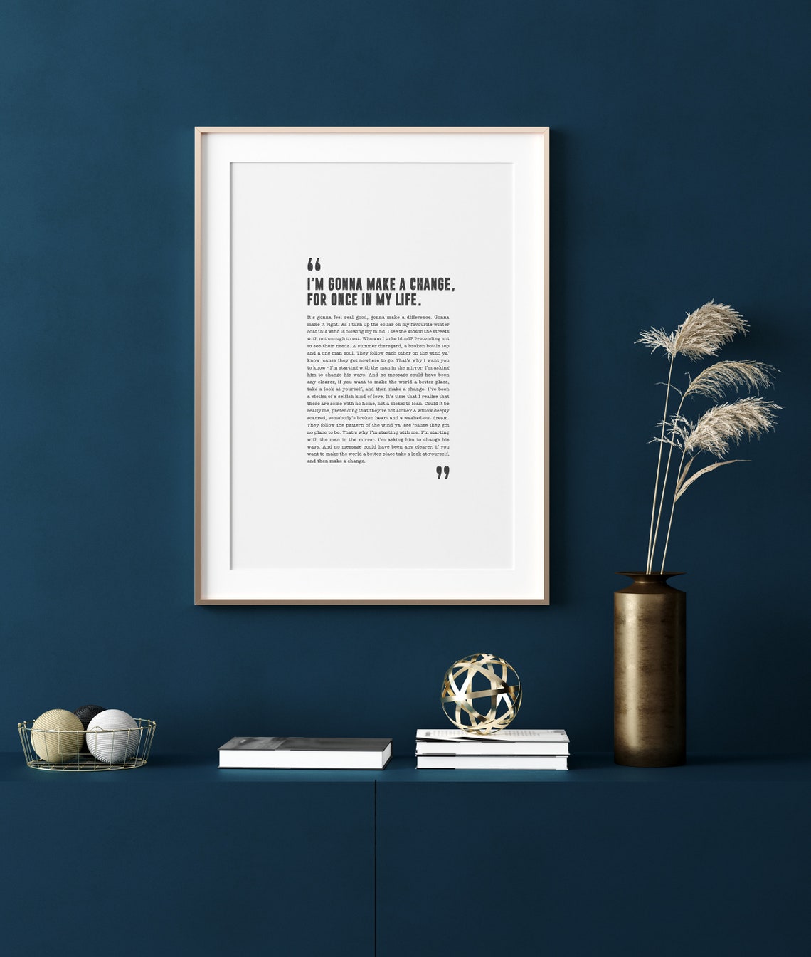 Man in the Mirror Michael Jackson Poster Song Lyrics Print Etsy