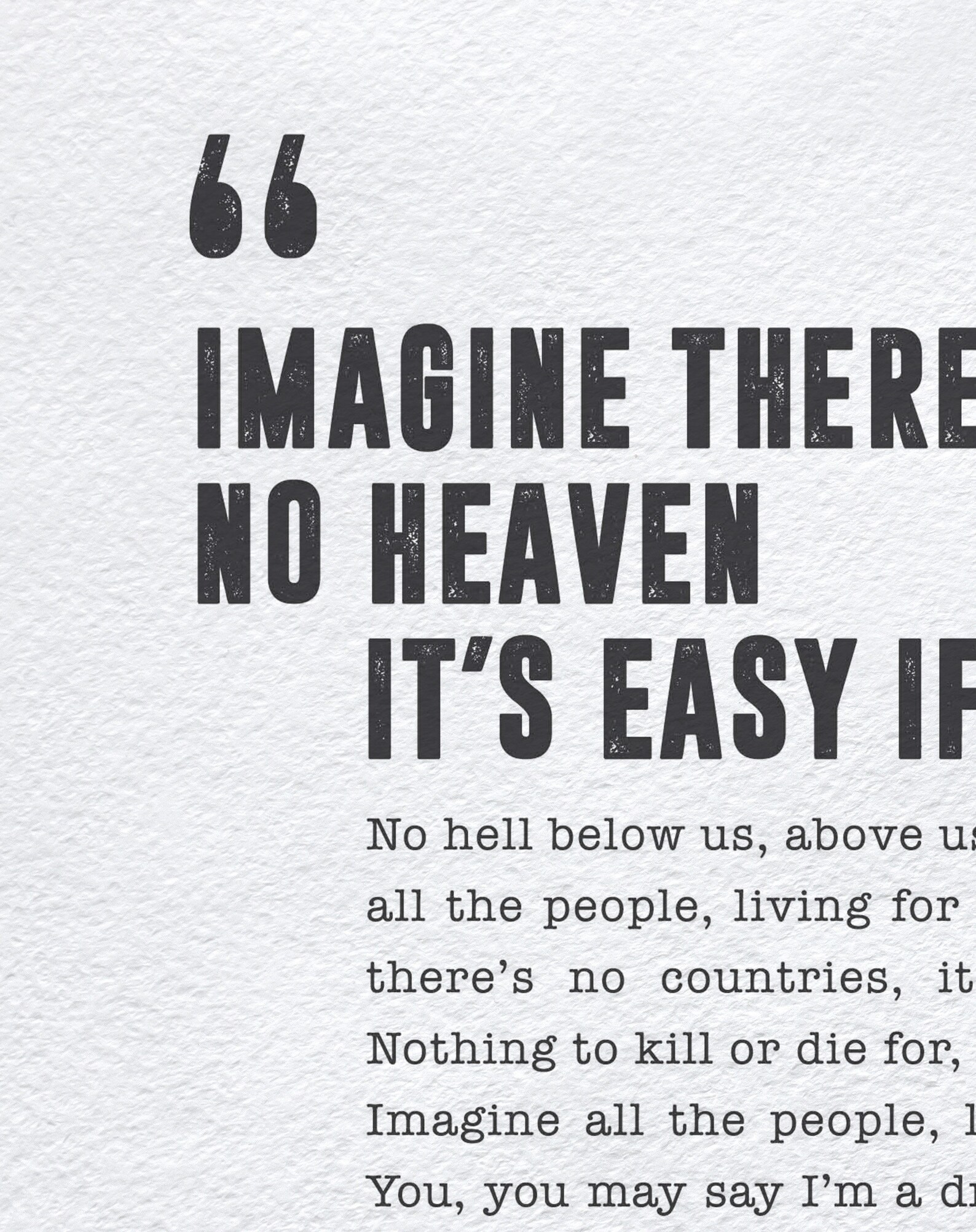 Imagine John Lennon Poster Song Lyrics Print the Beatles - Etsy