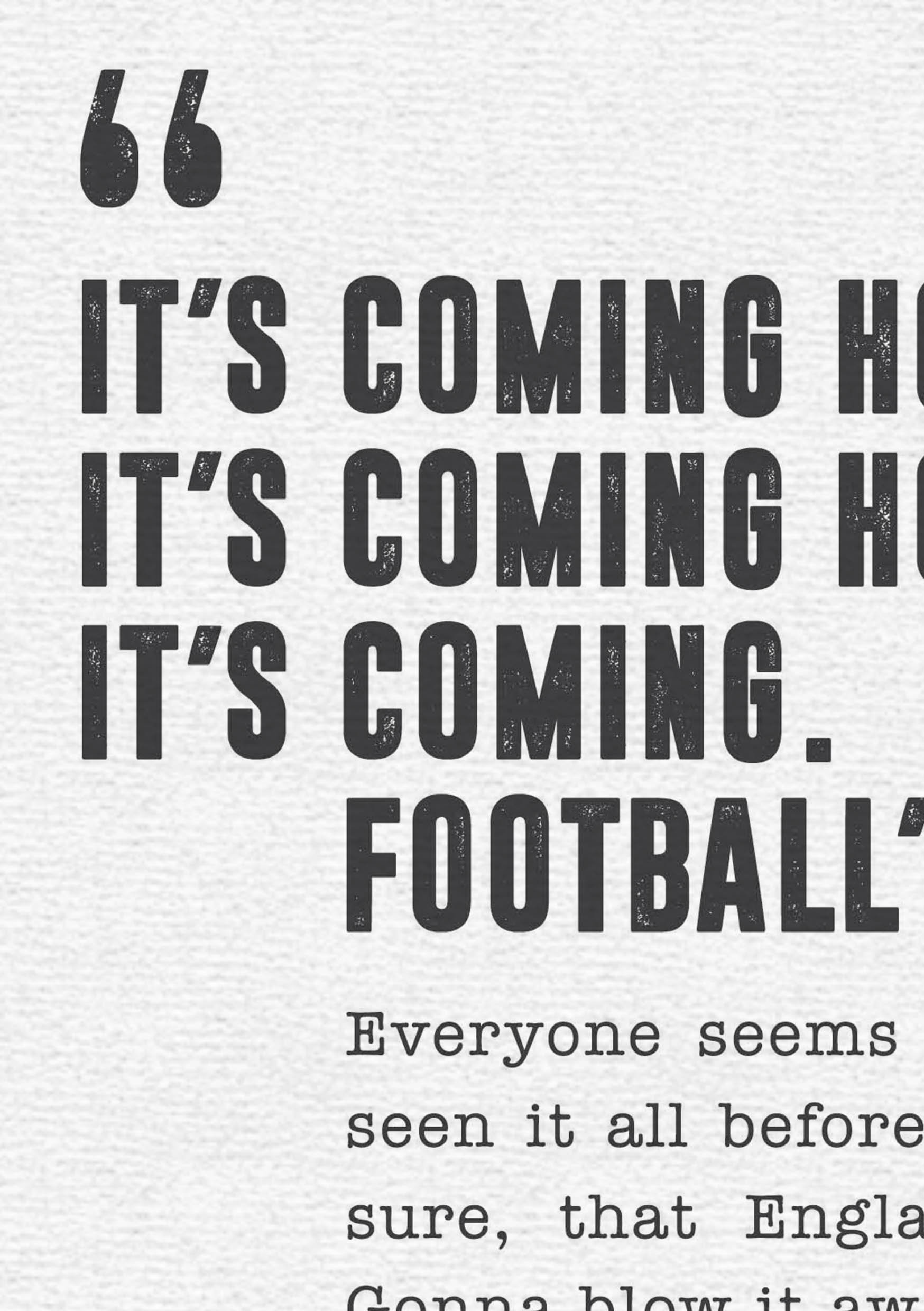 Three Lions It's Coming Home Song Lyrics Print Etsy