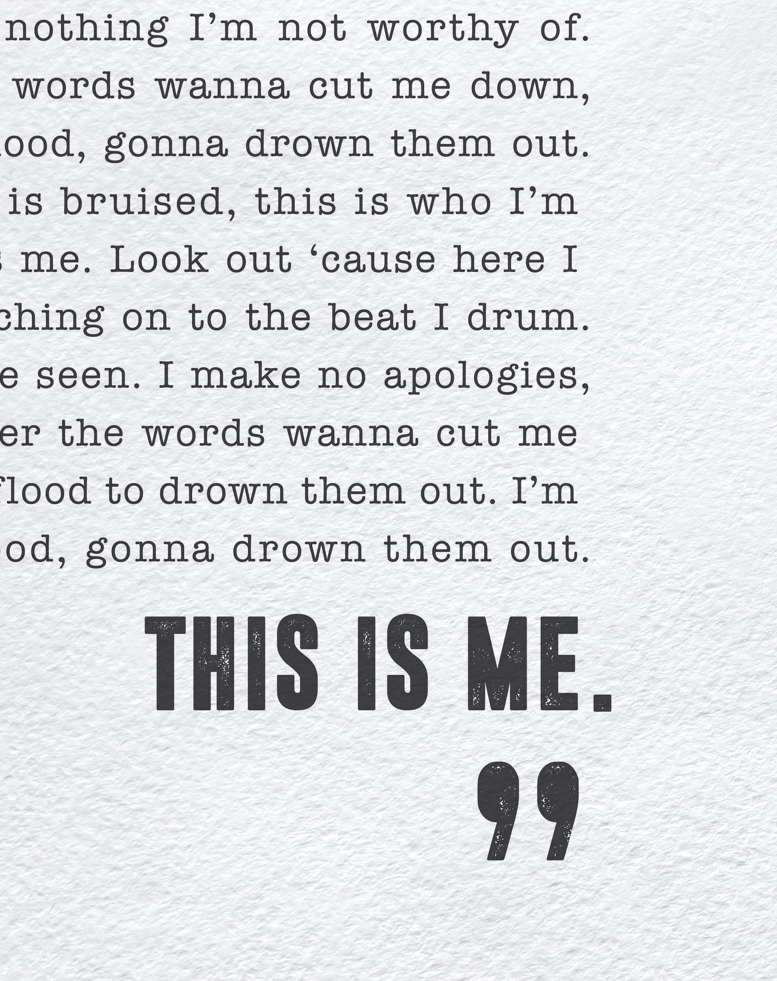 This Is Me Lyrics Greatest Showman Printable