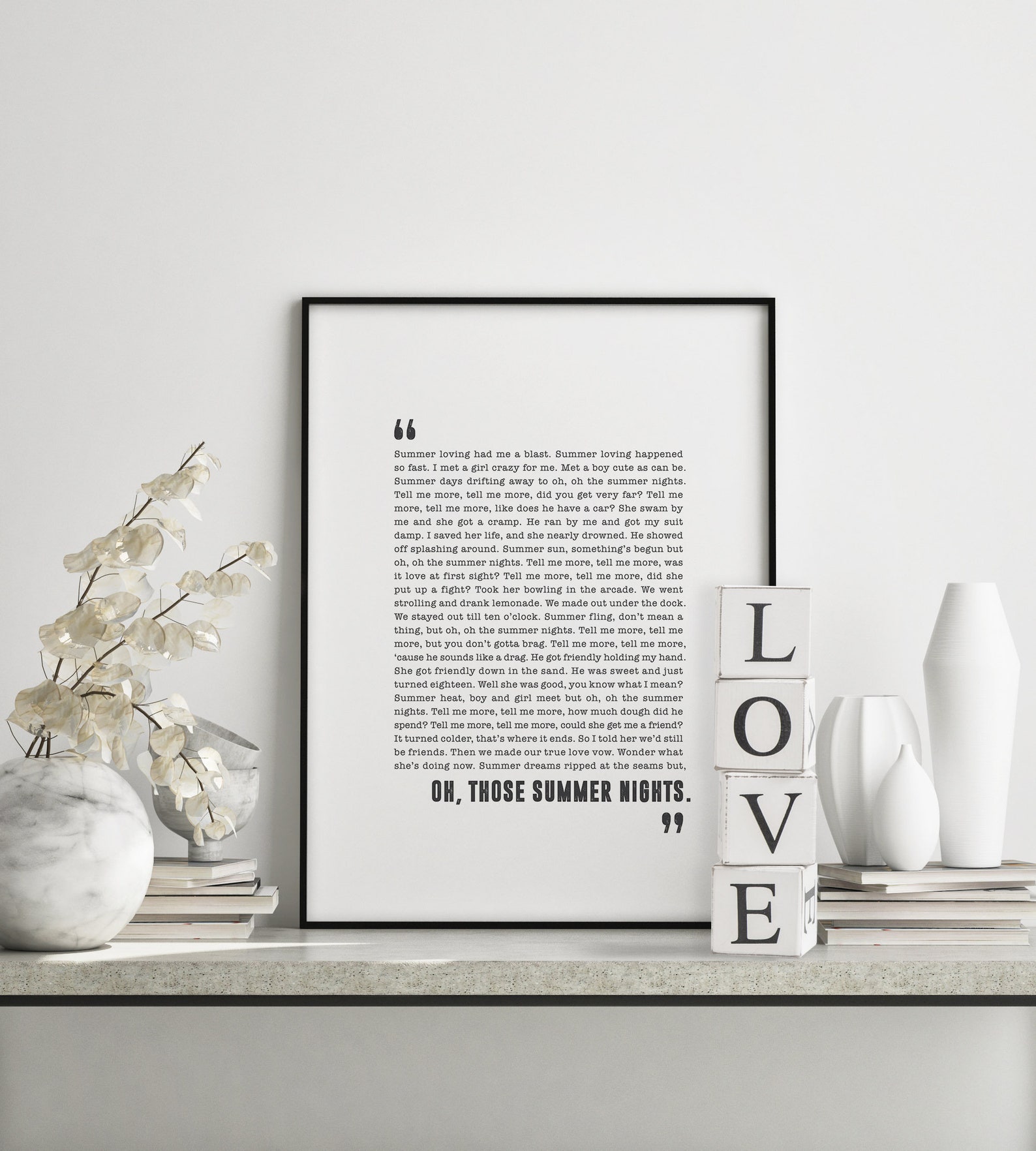 Summer Nights Grease Poster Grease Poster Song Lyrics Etsy