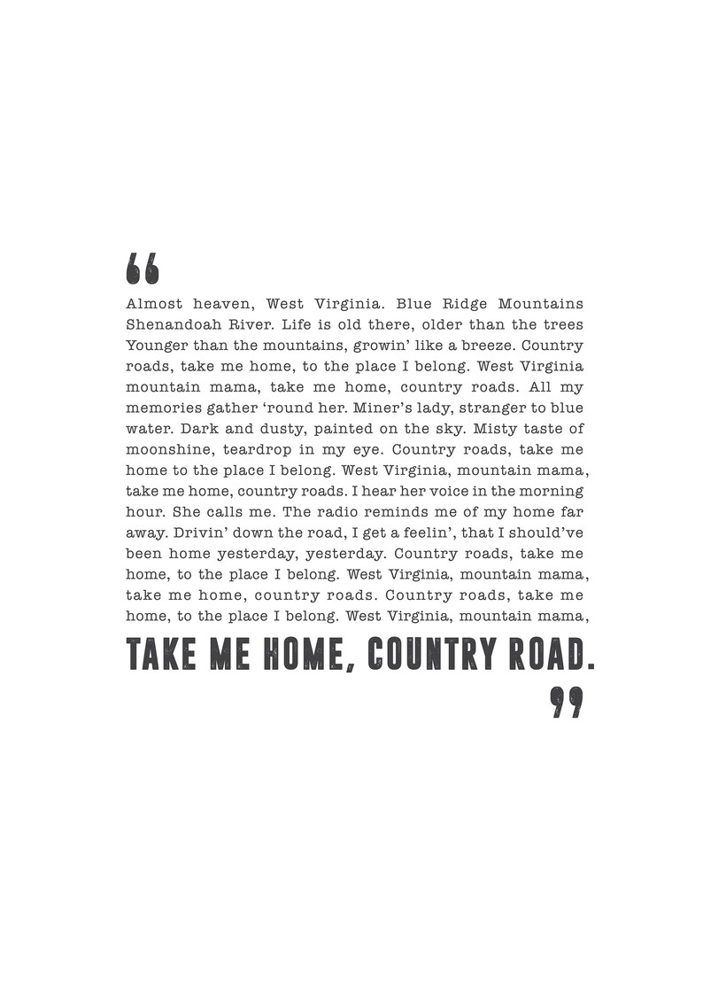 take me home country roads deutsch