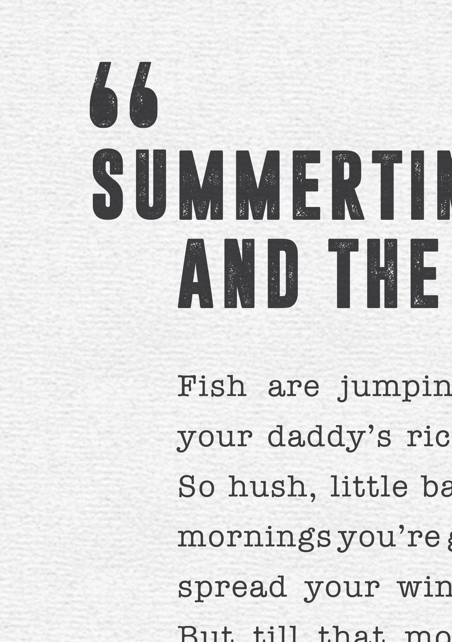 Summertime Ella Fitzgerald Poster Song Lyrics Print Song Etsy