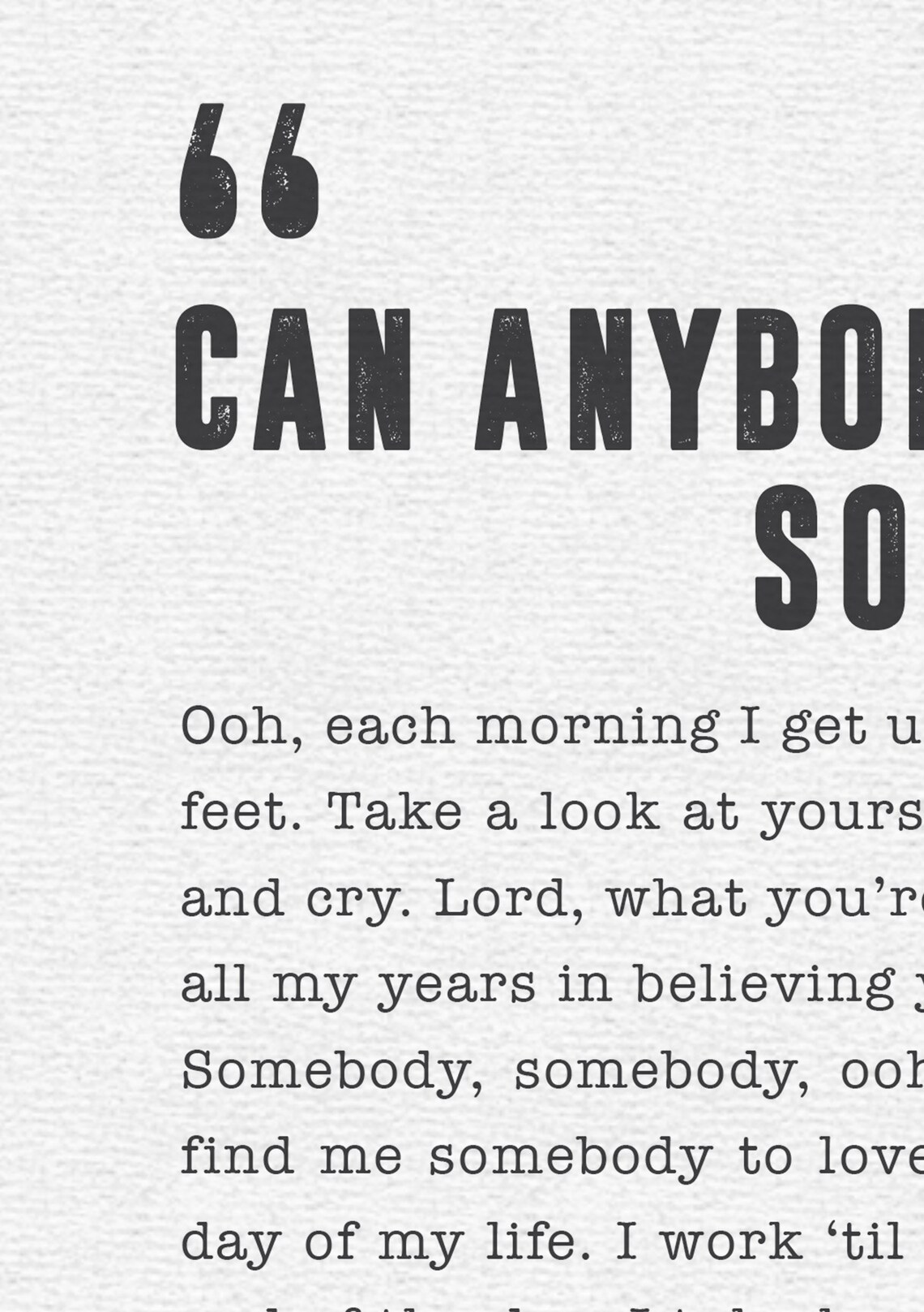 Somebody to Love Queen Poster Song Lyrics Print Etsy