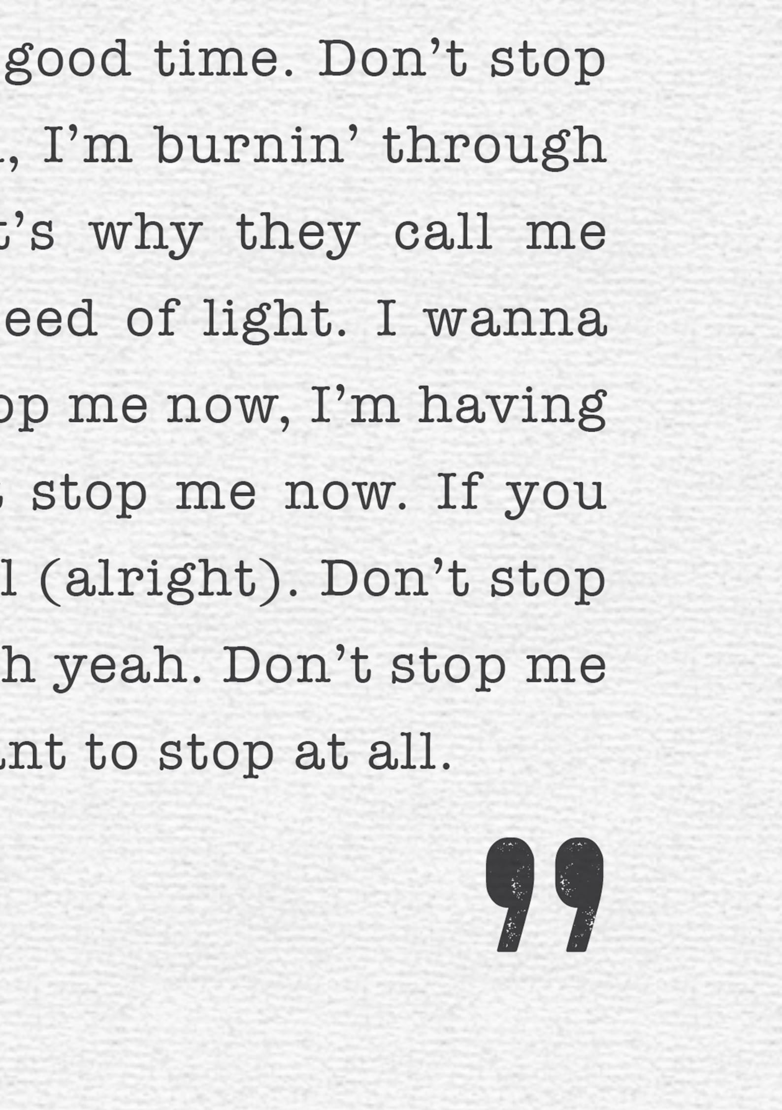 Don't Stop Me Now Queen Poster Song Lyrics Print Etsy