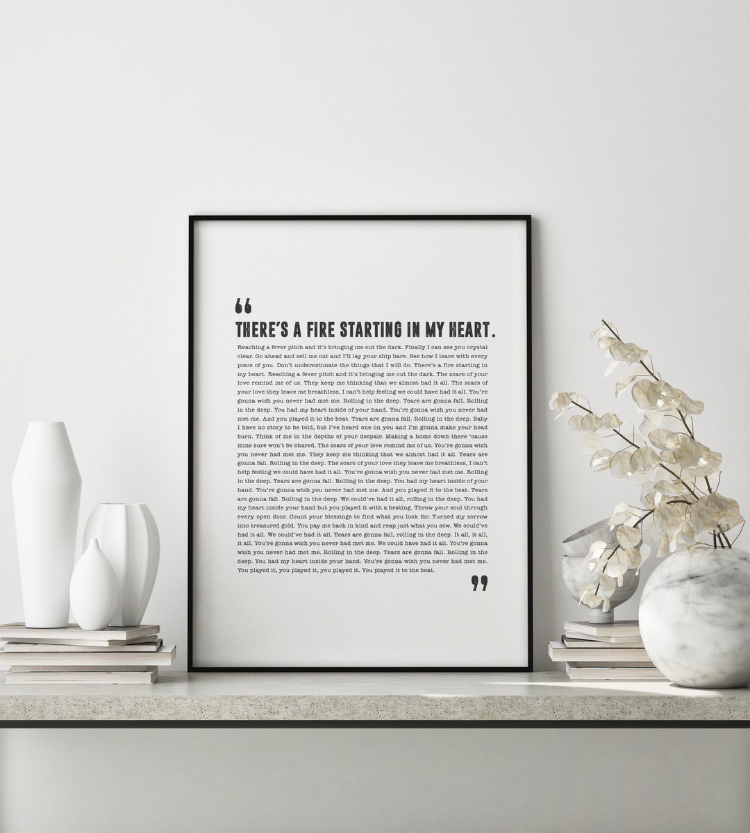 Rolling in the Deep Adele Poster Song Lyrics Print Song - Etsy
