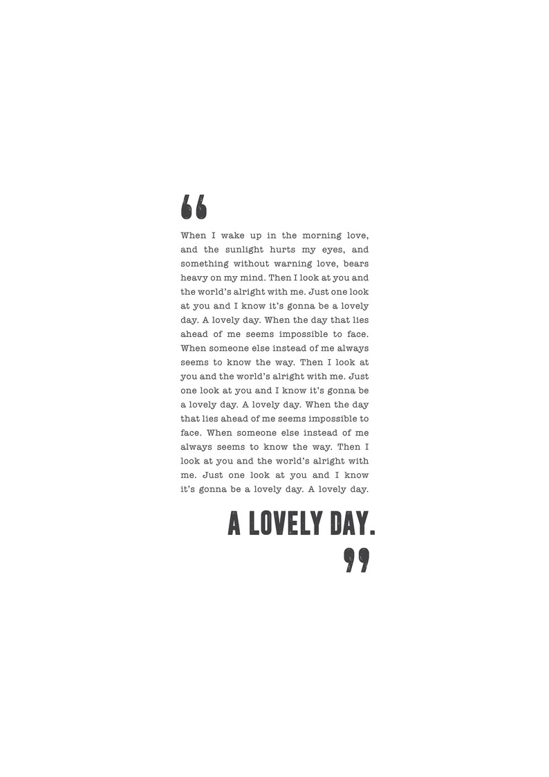 Lovely Day Bill Withers Poster Song Lyrics Print Etsy