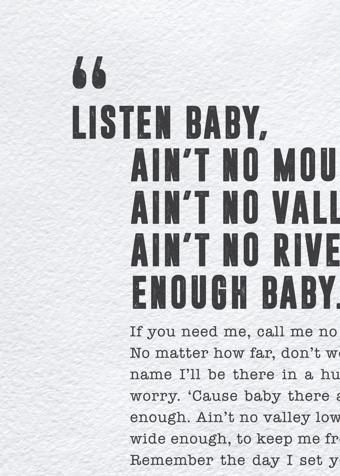 Marvin Gaye Ain't No Mountain High Enough Paroles Ain't No Mountain High Enough Marvin Gaye Poster Song | Etsy