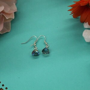 Silver and Faceted Iridescent Glass Earrings