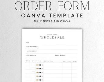 Wholesale Canva Form Editable, Professional Business Canva Template, Small Business & Freelancer