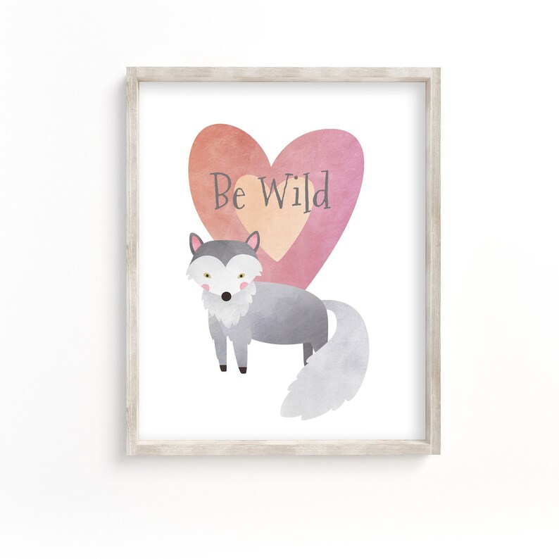 Printable Wolf Wall Art For Children Forest Animal Prints Woodland Themed For 4 X6 5 X7 8 X10 11 X14 Prints Instant Download