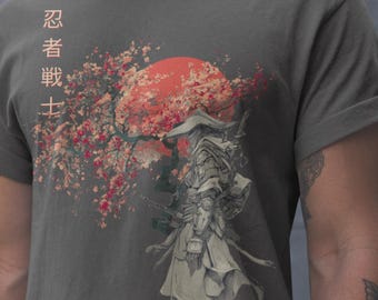 Camiseta de guerrero ninja samurái: camiseta con gráficos de arte japonés