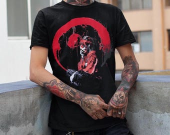 Blood Ritual Hannya Geisha Camiseta de caligrafía japonesa: Anime, Manga Art, Hannya, Oni