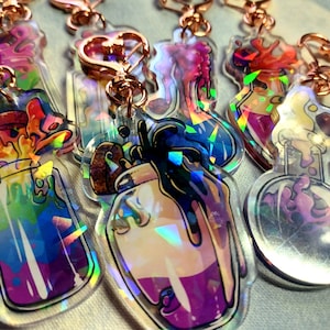 LGBT pride Keychains | Gay trans ace bi NB pan poly lesbian | potion bottle charms