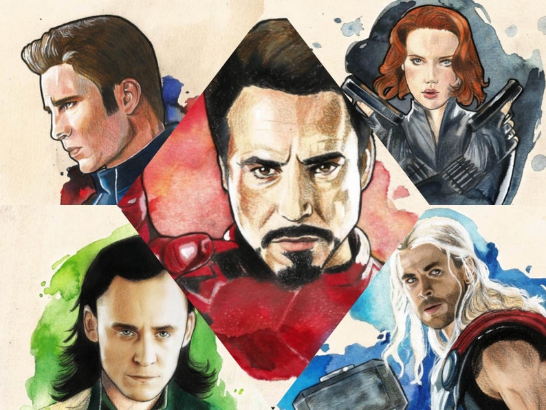 Marvel Drawings/Marvel sheets/Marvel illustrations/Marvel Etsy