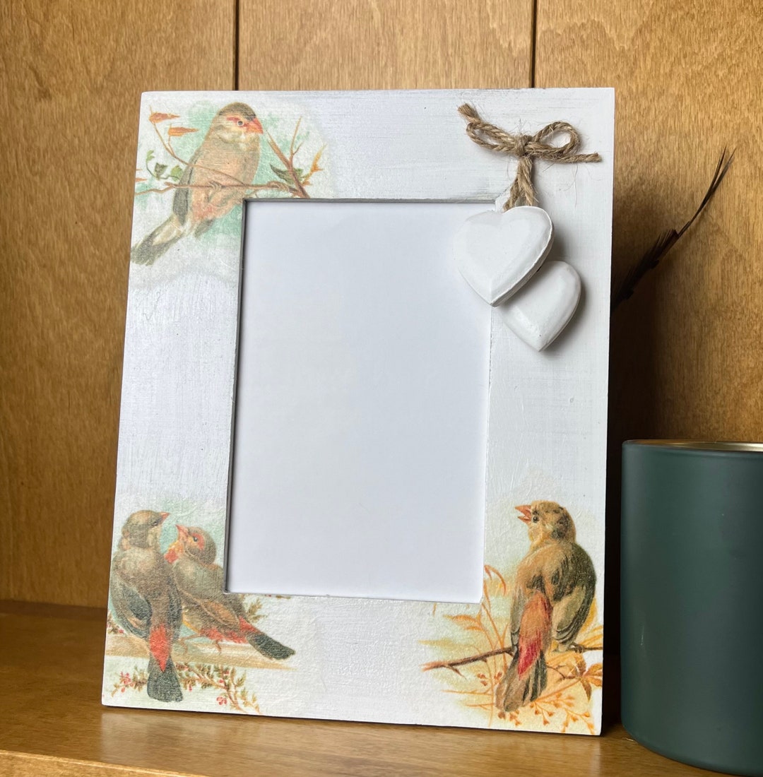 Beautiful Garden Birds Decoupaged Wooden Photo Frame With - Etsy