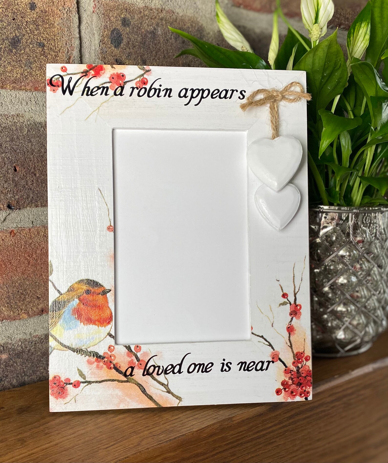 Robin wooden picture frame when robins appear loved ones are Etsy