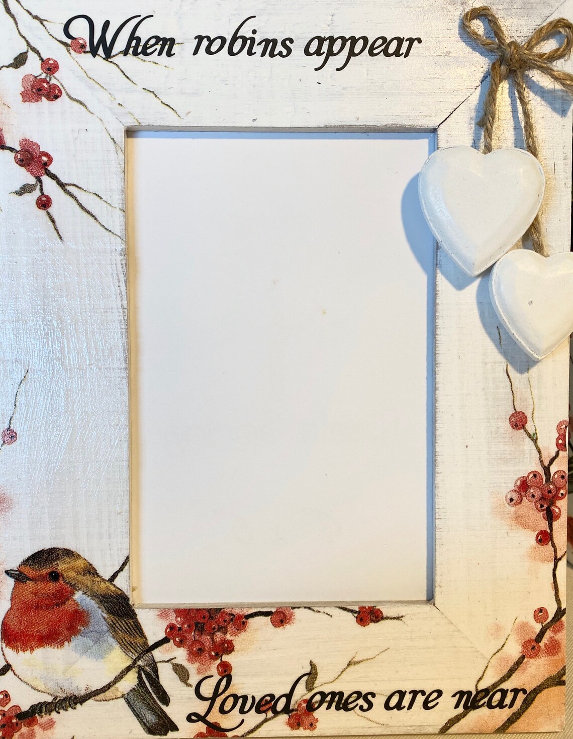 Robin wooden picture frame when robins appear loved ones are Etsy