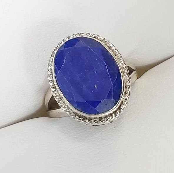 Anello Fatto A Mano In Argento Sterling 925 Con Lapislazzuli - Foto 7