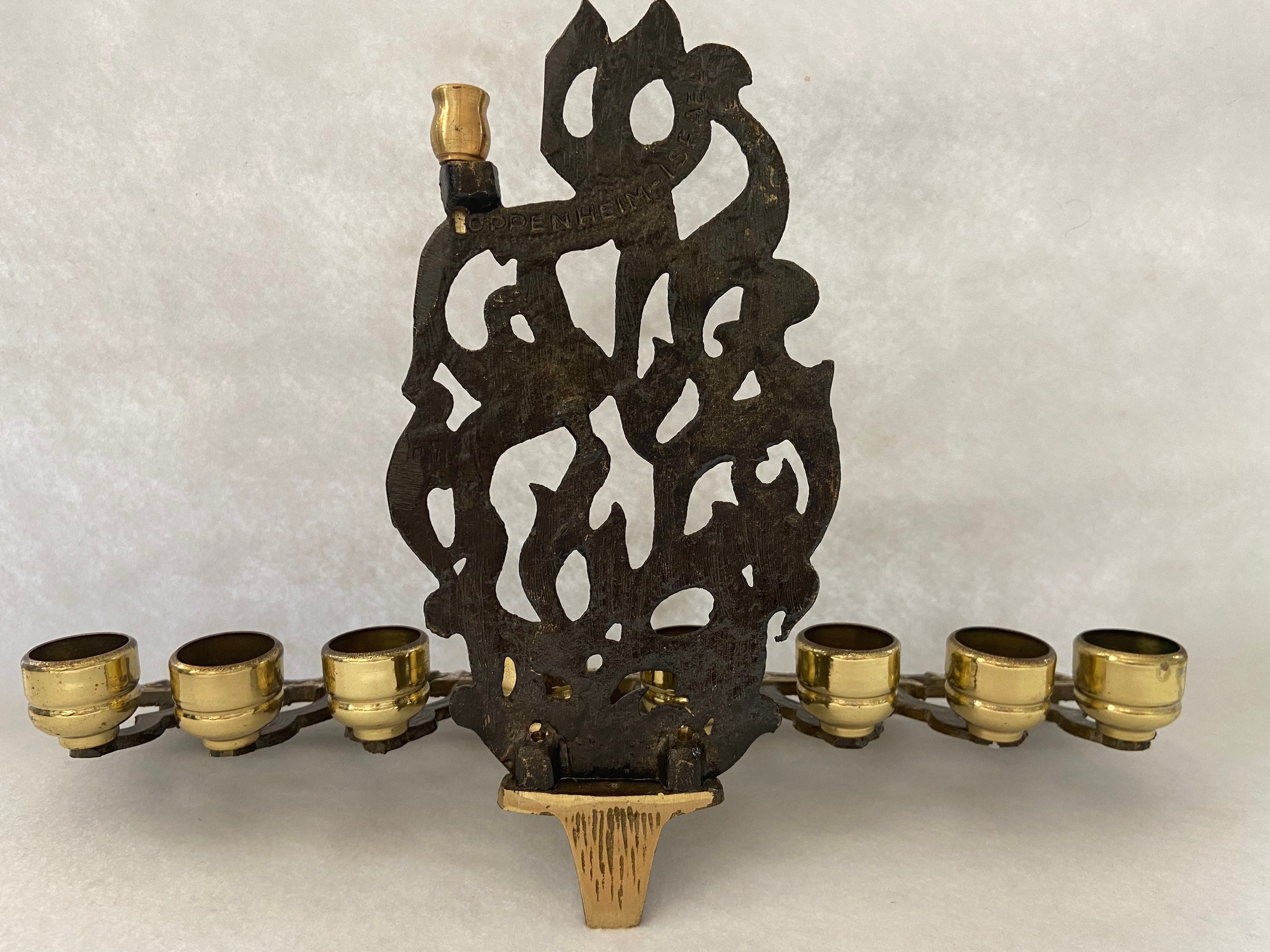 Vintage Oppenheim Brass Menorah Made in Israel Etsy