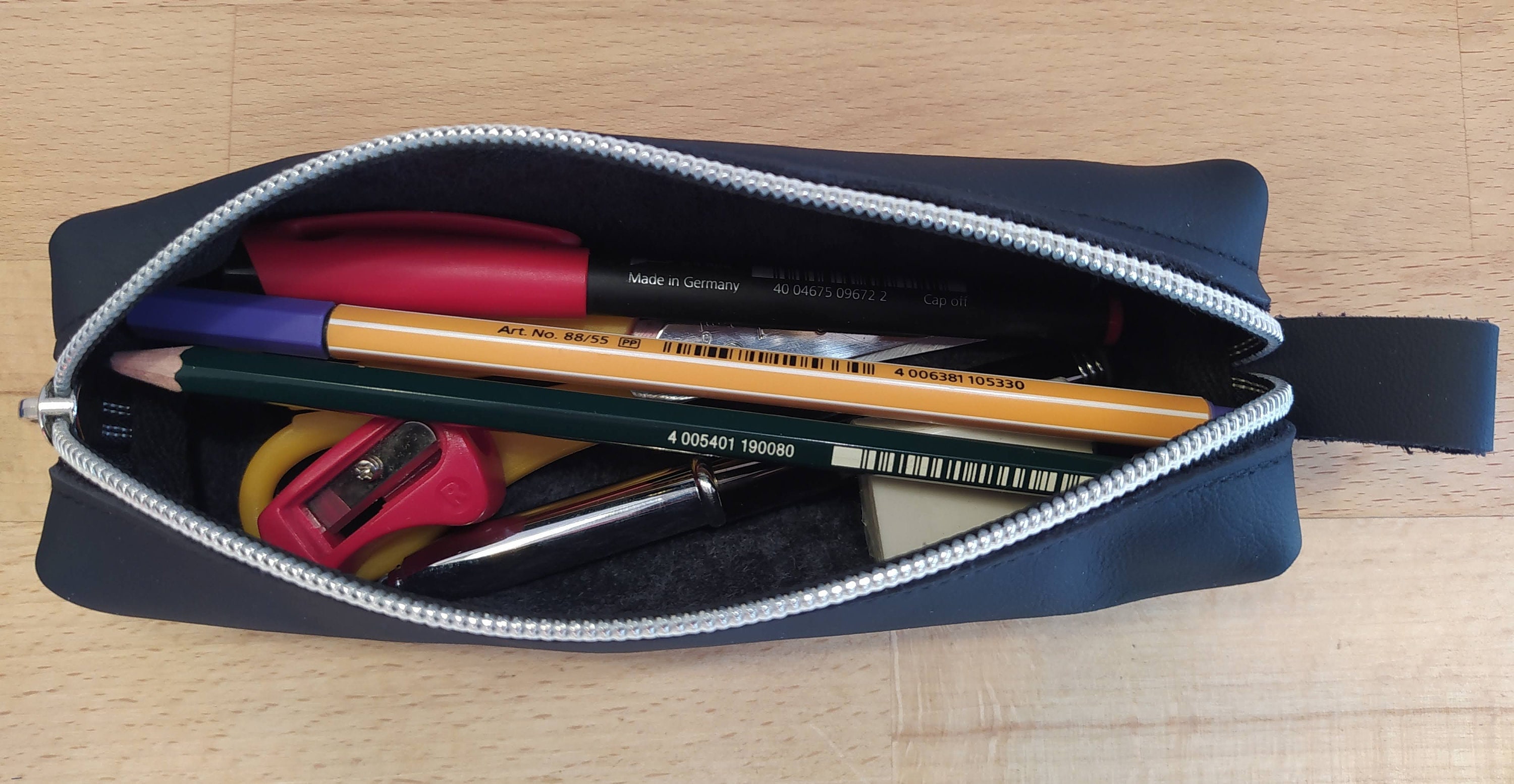 Pen Case, Pencil Case, Pencil Case, Pencil Case, Real Leather, Red