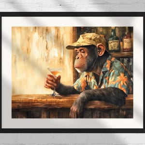 バーカートアートプリント 動物の壁アート バーギャラリーの壁 印刷可能 デジタルダウンロード
