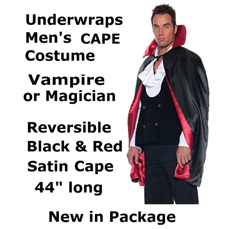Midnight Vampiress by InCharacter M 8-10 Adult Costumes Men/'s Vampire Cape 44 Reversible Black /& Red FAST Free Shipping for Halloween!