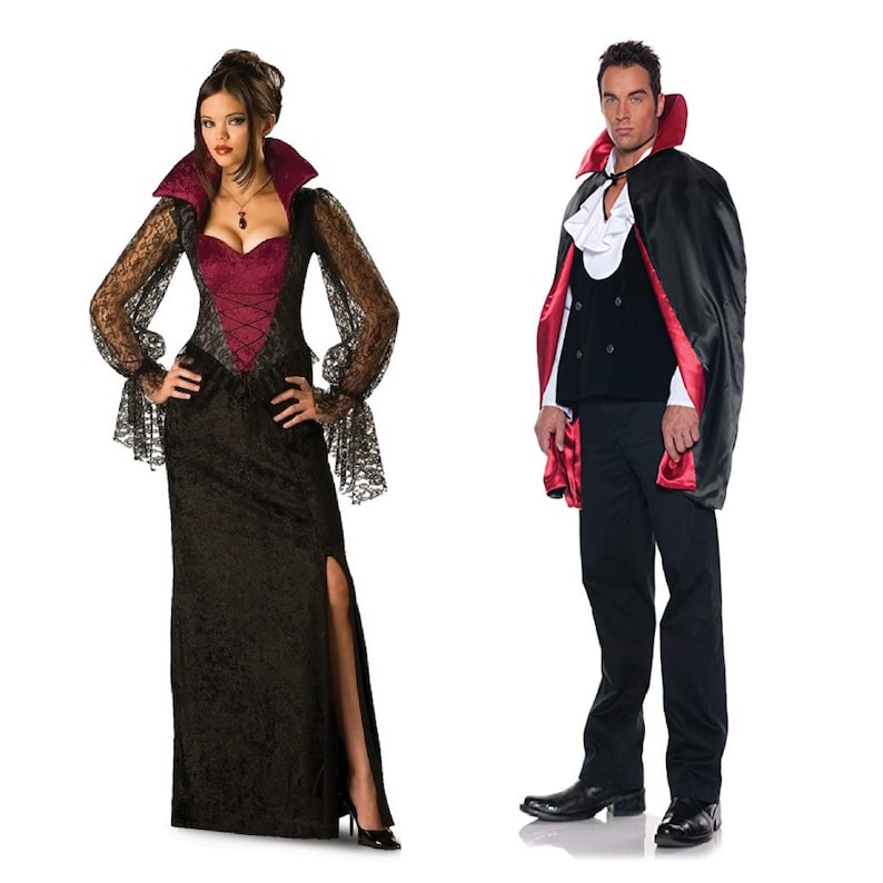 Midnight Vampiress by InCharacter M 8-10 Adult Costumes Men/'s Vampire Cape 44 Reversible Black /& Red FAST Free Shipping for Halloween!