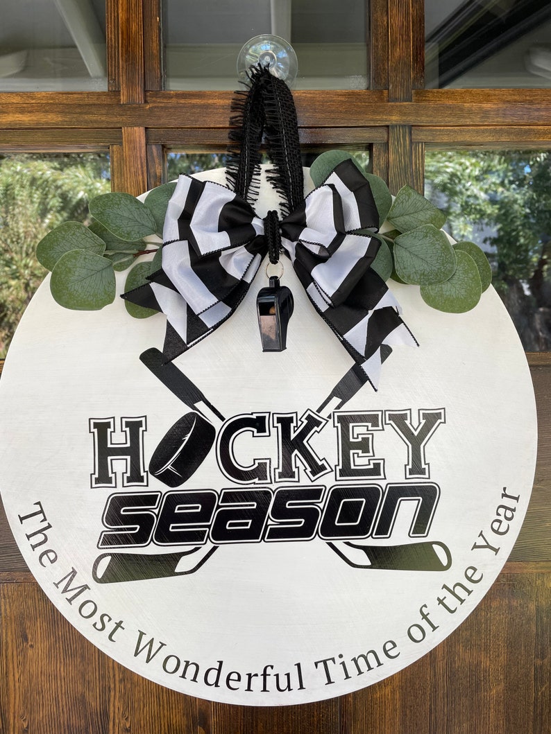 Ice Hockey Hockey Hockey Season Door Hanger Hockey Decor Etsy