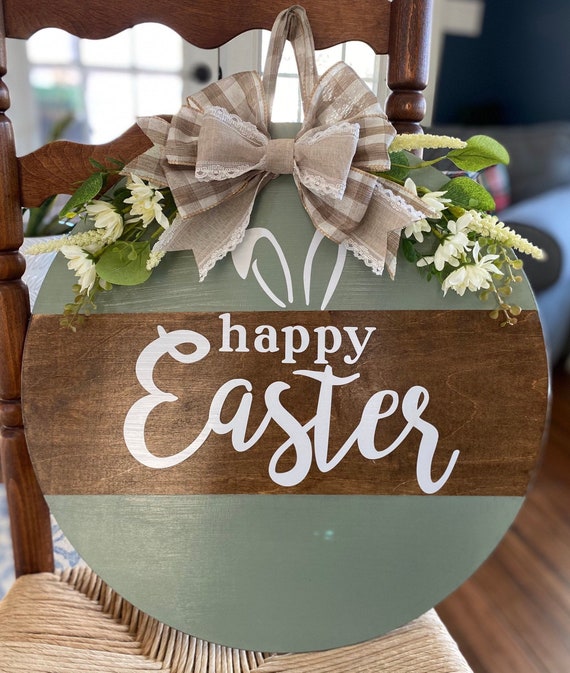 InterestPrint Heart Wood Door Hanging Sign Decoration for Bedroom Easter Floral Wreath Cute Bunny InterestPrint Heart Wood Door Hanging Sign Decoration for Bedroom Easter Floral Wreath Cute Bunny