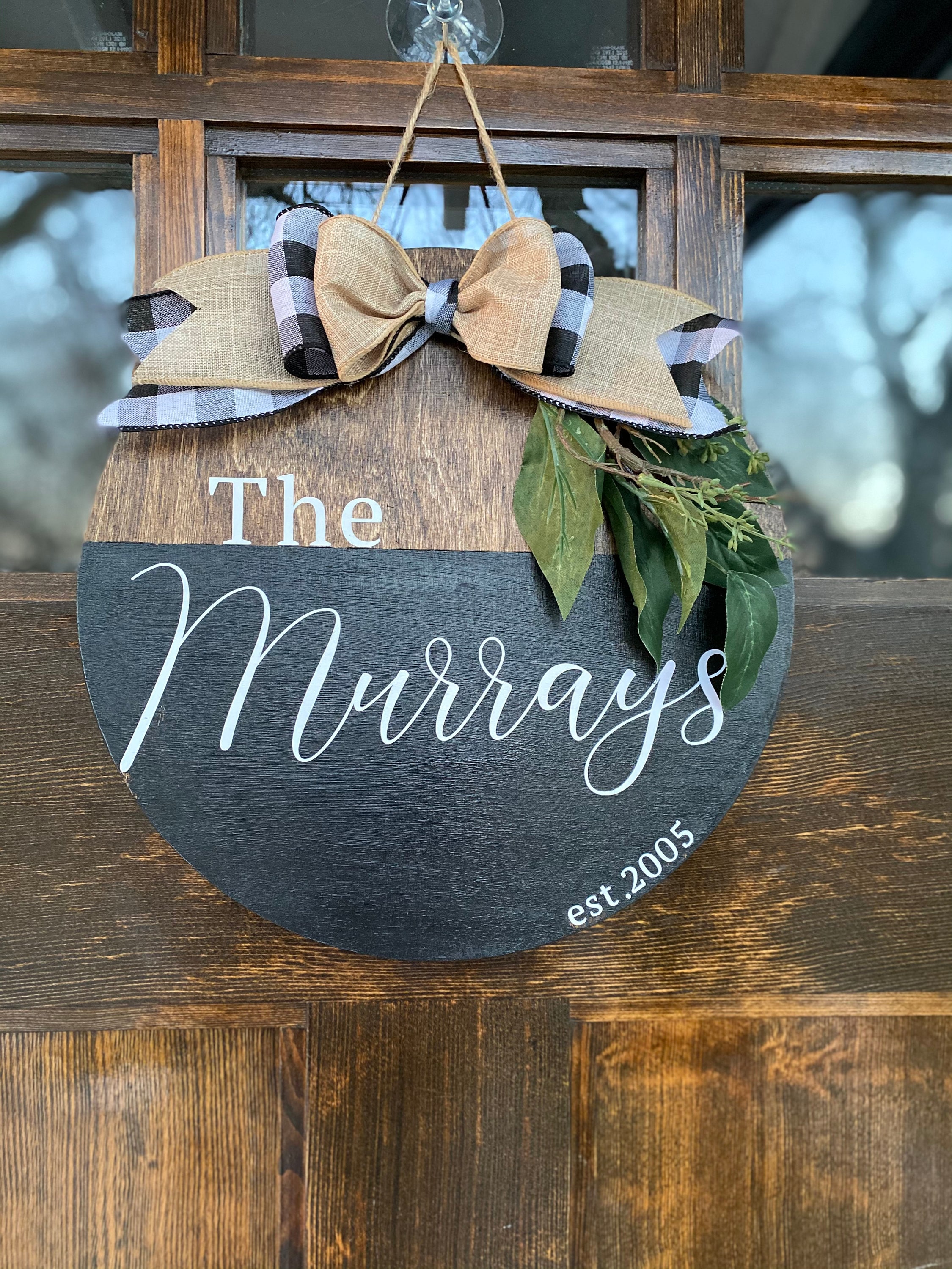 Family Name, Welcome, Door Hanger, Wedding Gift, Custom, Front Door ...
