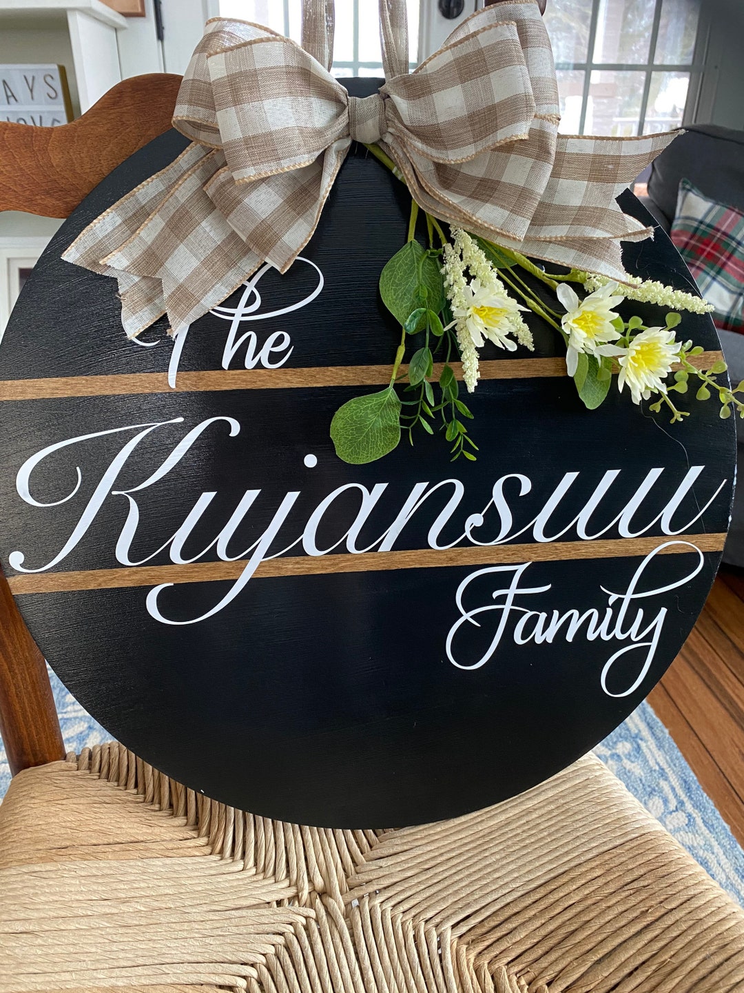 Family Name, Custom, Door Hanger, Personalized, Housewarming Gift ...