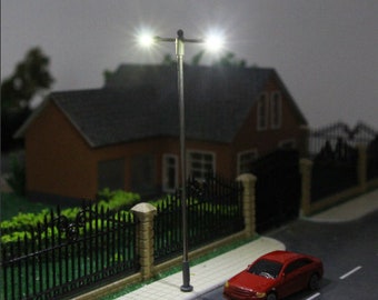 10pcs Model Railway HO Scale Lamp Warm White 1:87 Two-LEDs Street Light