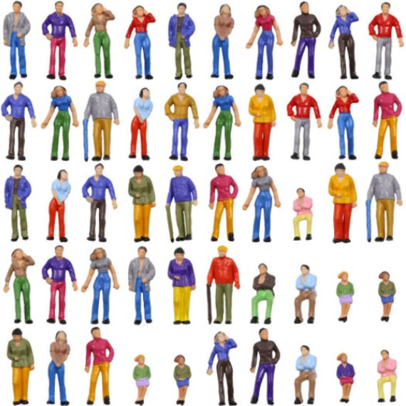 100 Pcs 1:50 Scale O Gauge ALL Seated People sitting figures Model Train Layout 