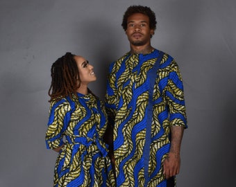 Oreke African print Couple Outfit, African couples outfit, African couples wears, African family set, African couples clothing