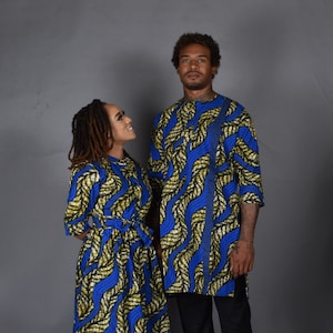 Oreke African print Couple Outfit, African couples outfit, African couples wears, African family set, African couples clothing