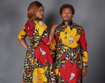 Ifemi African Print Couple Outfit, African couples outfit, African wedding outfits, Ankara for couples