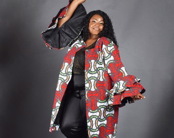 African Print Awele Kimono, zara kimono, floral print kimono, african print skirt ,african print kimono, african skirt styles